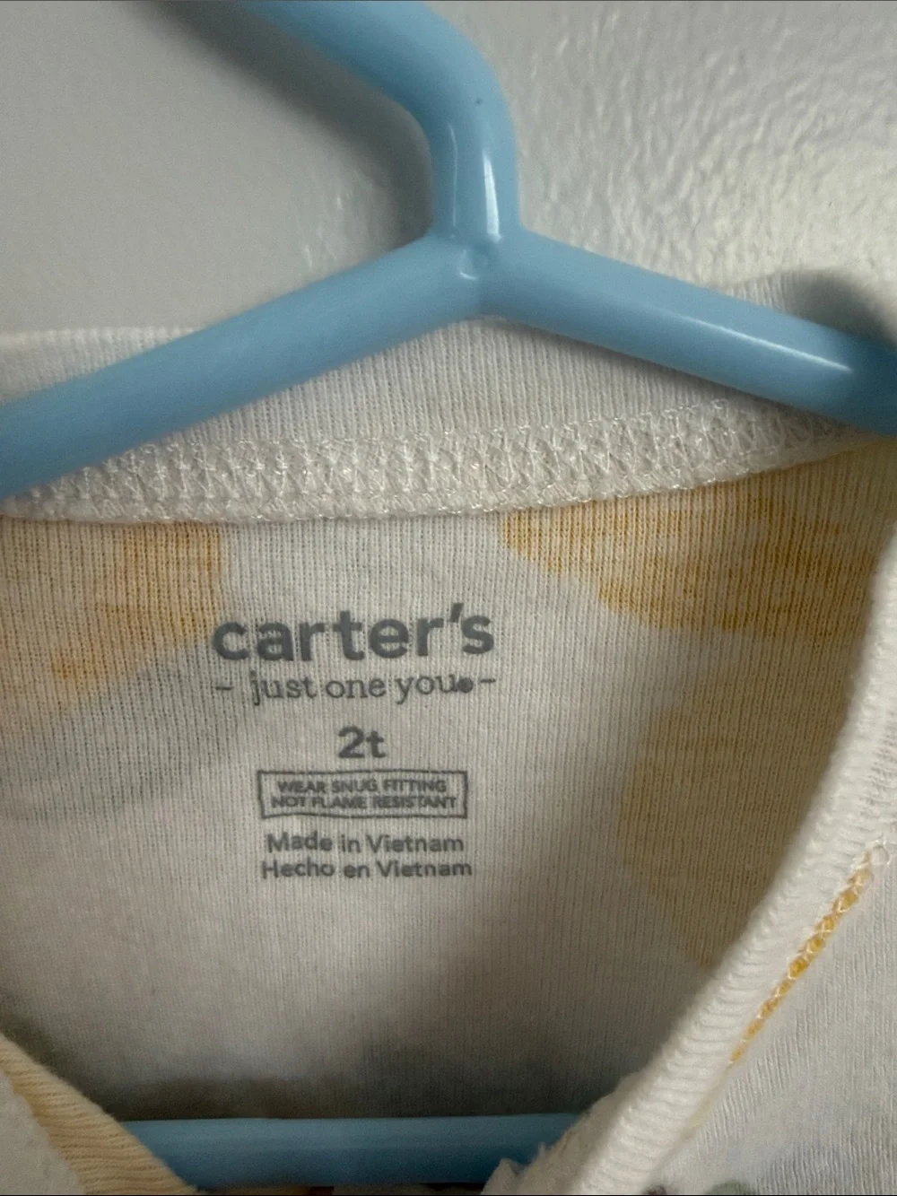 Carter's White Footed One-Piece with Yellow Lemon Print size 2T